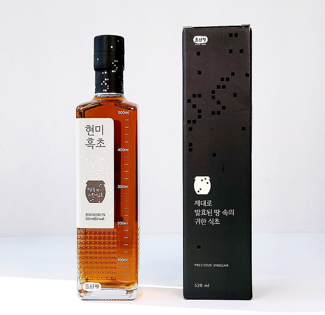 초산정 천연빌효 현미흑초 한상준 현미식초 520ml 3년숙성, 3개