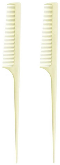 오라이브 미용 꼬리빗 국내생산 국가고시 자격증 시험용, 2개, 아이보리