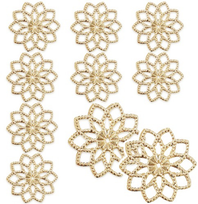 10개) K8 채송화 전통 한복 금속장식 명절선물 용돈봉투 포장장식 가채장식 한복악세사리장식 예단장식 외국인선물