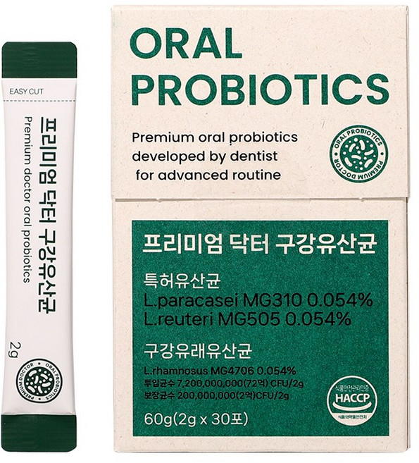 [소비기한 2026.04.13] 프리미엄 닥터 구강유산균 프레쉬민트맛, 60g, 1개