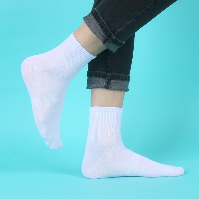 발렌티노크리스티 땀이 잘 마르는 순면+드라이텍스 남성용 무지 밴딩 중목 양말 9켤레