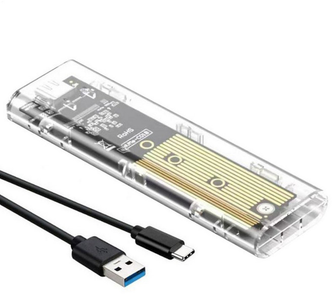 휴대용 하드 드라이브 SSD 투명 HDD 5GBPS 백업용 외장 박스 케이스 인클로저 액세서리 데이터, 01 CHINA, 1개