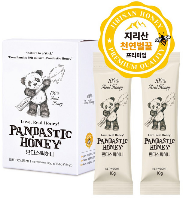 2위 - 천연 꿀스틱 지리산 잡화꿀 답례품 선물세트 국내산 판다스틱허니 벌꿀스틱 10g X 15개, 1개, 150g