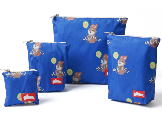 오우아스튜디오 어린이집 준비물 방수 파우치 4종 세트, 졸리 블루