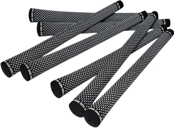 LUCETE 뉴크로스벨벳그립 스탠다드 표준형 라운드 골프그립 미끄럼방지 8개세트, 1세트, Black & White