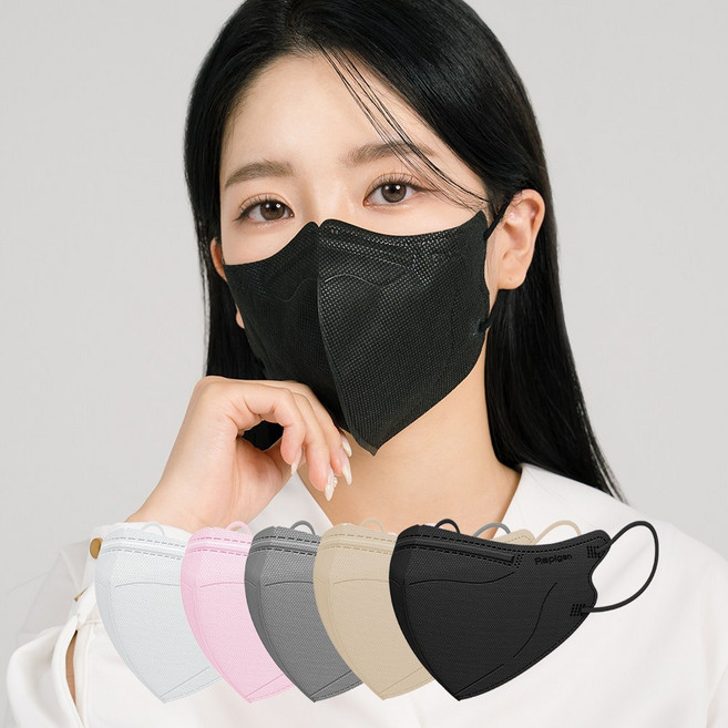 래피젠 KF94 솔리드 새부리형 마스크 30매, 블랙 L, 6개, 5매입