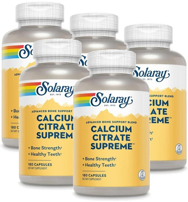 솔라레이 칼슘 시트레이트 슈프림 800mg SOLARAY Calcium Citrate Supreme, 5개, 180정 - 쿠팡