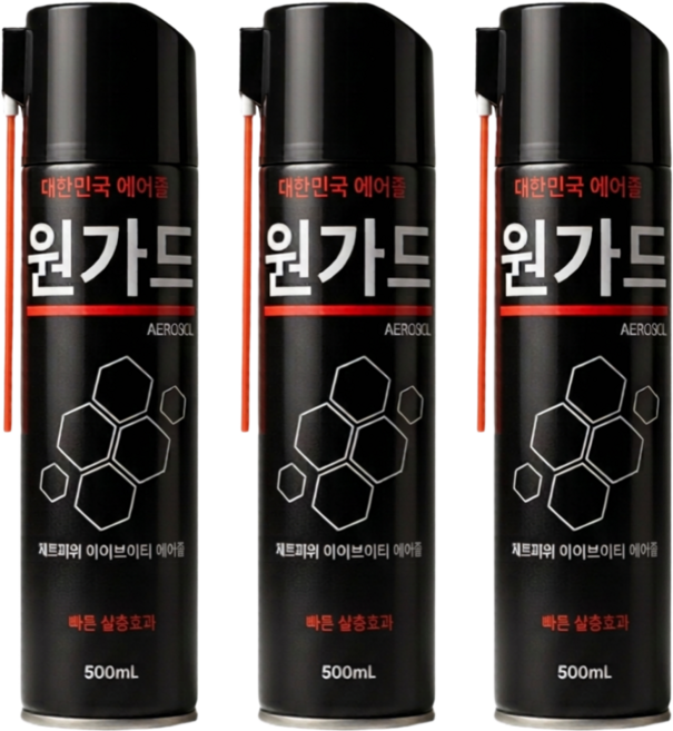 6개월 지속 디에이킬라 (DA킬라) 500ml 3개 파리 모기 바퀴벌레약 노래기 진드기 개미 스프레이 살충제