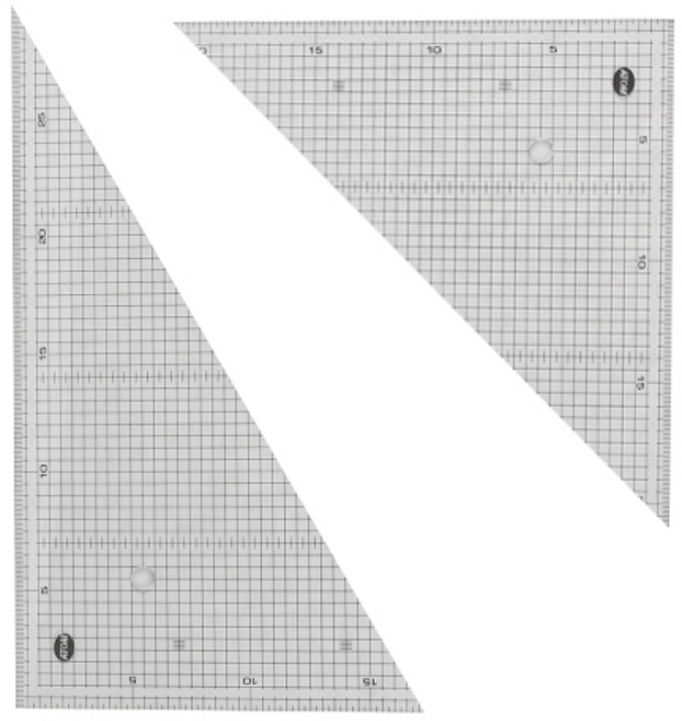 (Atom) 방안 삼각자 30cm 세트(2종) 눈금자 각도 제도 삼각자세트, 1세트