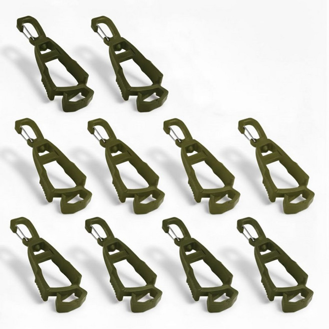 쿠키식스 아웃도어 등산 캠핑 골프 다용도 장갑 집게, 카키, 10개