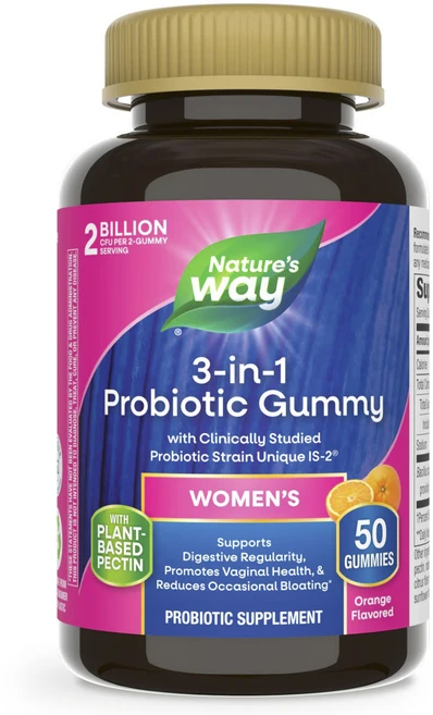 네이쳐스웨이 3-IN-1 여성용 유산균 20억 CFU 오렌지 맛 구미, 1개, 50정 - 쿠팡