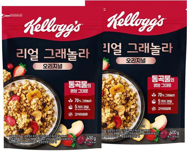 켈로그 스페셜K + 리얼그래놀래 / 스페셜K 오리지널 480g X 2개 /리얼 그래놀라 400g X 2개 중 택1