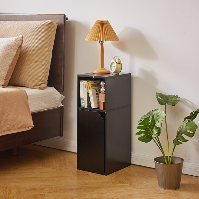 에코소라노 자유조절 수납 협탁 다용도 쇼파옆 사이드 테이블 수납장, 1개, 블랙