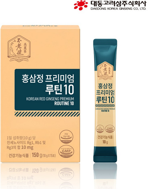 대동고려삼 불로건 홍삼정 프리미엄 루틴 10 홍삼스틱 진세노사이드, 10g, 15개