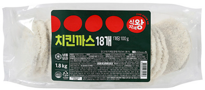 식자재왕 치킨까스 1.8kg(100x18), 1개, 1.8kg