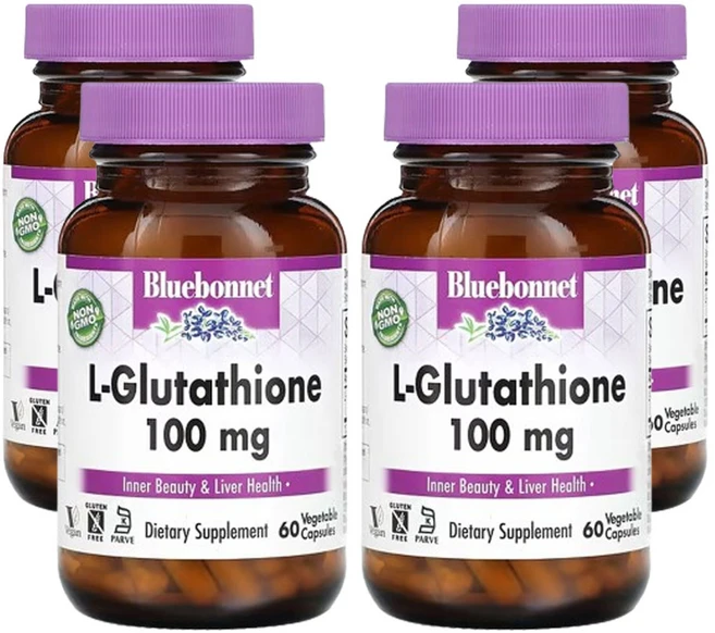 블루보넷뉴트리션 L- 글루타치온 100mg 식물성 캡슐 60 정, 4개, 60정 - 쿠팡
