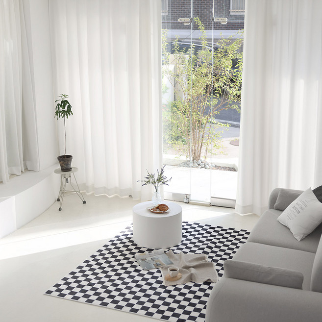 화이트 암막커튼 거실 커튼 형상기억 나비주름 주문 제작 커텐