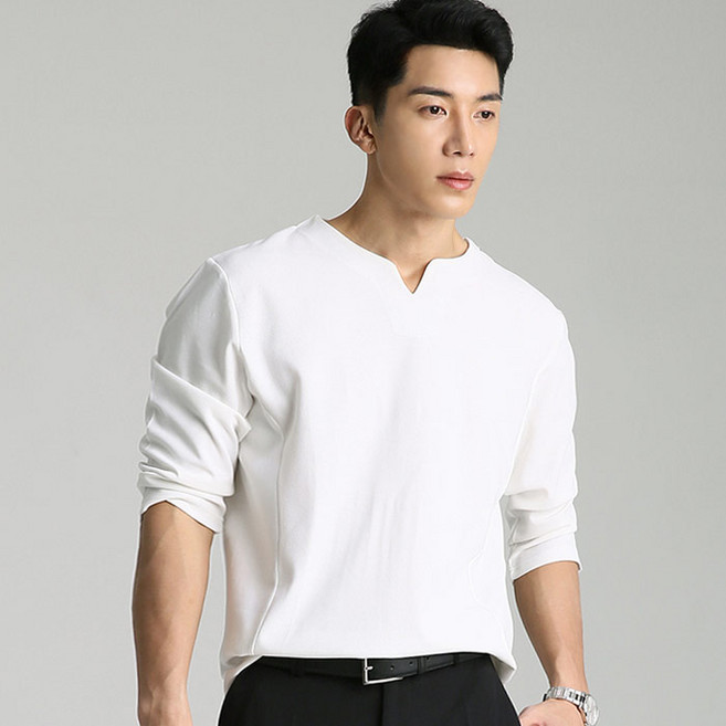 업클라스 남성용 V슬릿 7부 티셔츠 a082