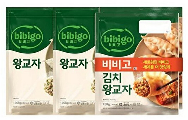 CJ제일제당 T 비비고 왕교자 1.05kg x2봉 + 김치왕교자 420g x 2봉, 2개