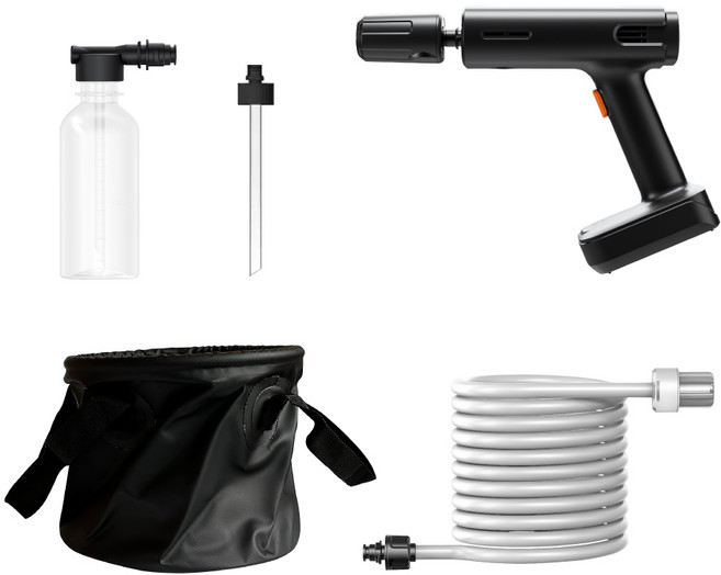 T-PRO HP 無線手持高壓清洗機 2.5MPa 強勁水壓 12000mAh 大電量, Black, 5m