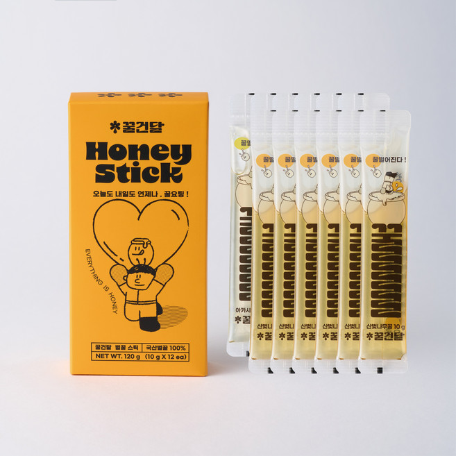 꿀건달 아카시아 선물세트 벌꿀스틱 12포, 12개, 10g