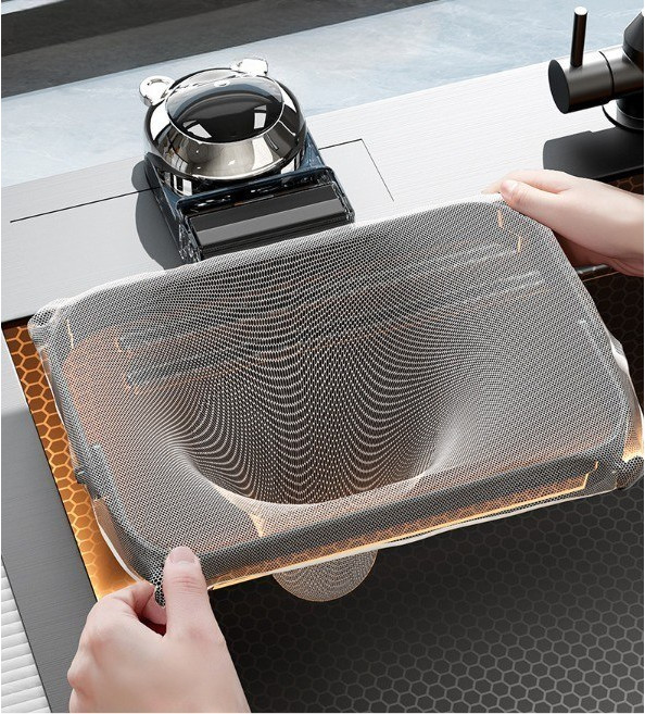 스카이미너리즈 탈부착 흡착식 싱크대 음식물 거치대+거름망 50p, 1개, 그레이*거름망 50p