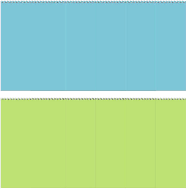 클라리온 단색 무선 종합장 32매 10권, B 연두/청록