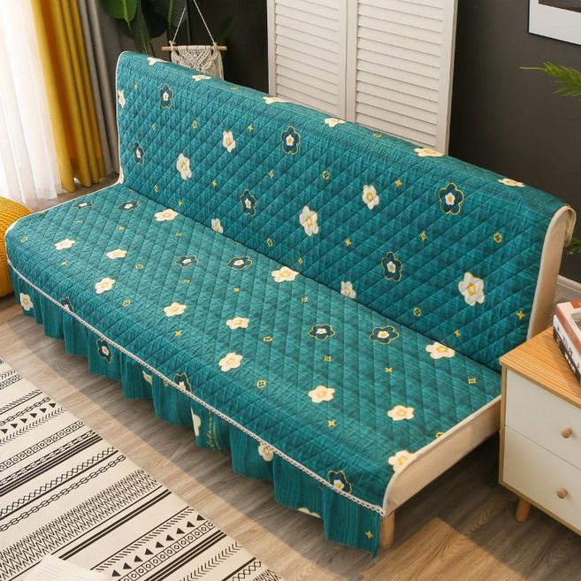 접이식 소파 쿠션 커버 미끄럼 방지 소파 커버 풀백 소파 매트리스 팔걸이 없음 싱글 2인 사계절 공용, 오성화, 1개