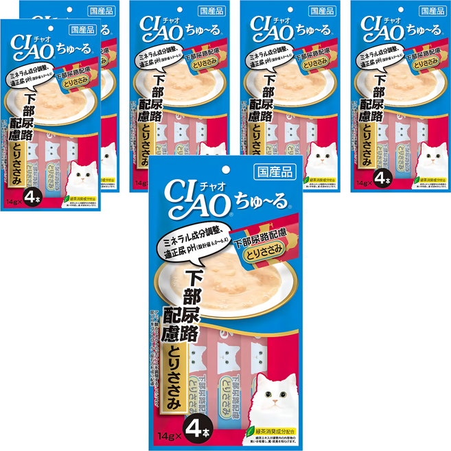 INABA CIAO 啾嚕 肉泥, 下尿道保健配方 雞肉, 56g, 6袋