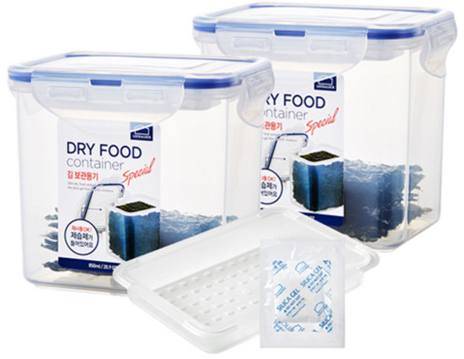 1+1 락앤락 클래식 직사각 김 보관용기 김 보관통 850ml 김통, 2개