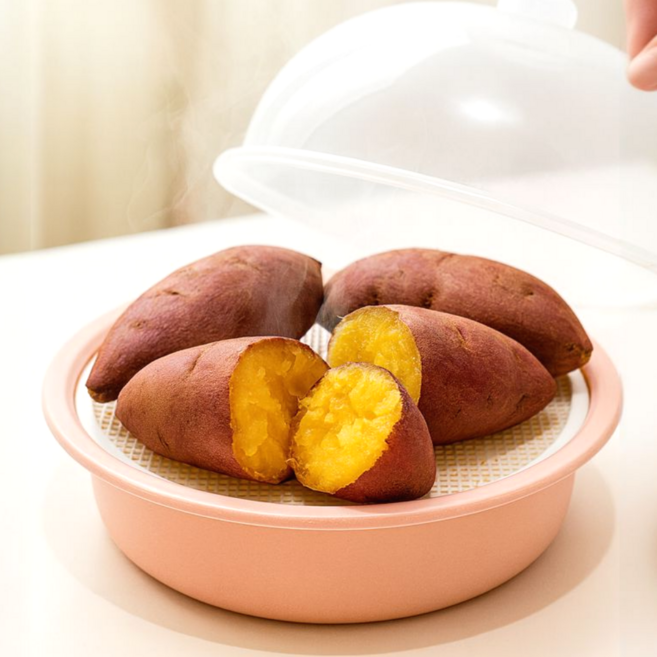 뚝땁 전자렌지용 찜기 만두 고구마, 핑크, 1개