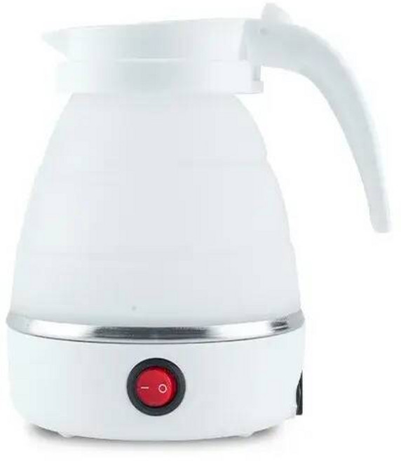 전기 주전자 접이식 휴대용 여행 캠핑 600ML 온수기 포트 경량 실리카 젤, 0.6L, EU