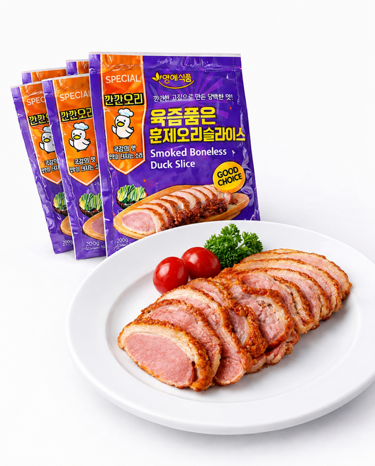 훈제오리 슬라이스, 200g, 10개