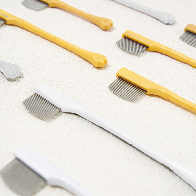 리치독스 강아지 눈꼽빗 고양이 미세 이물 제거 라운드 페이스콤 브러쉬, 1개, 화이트