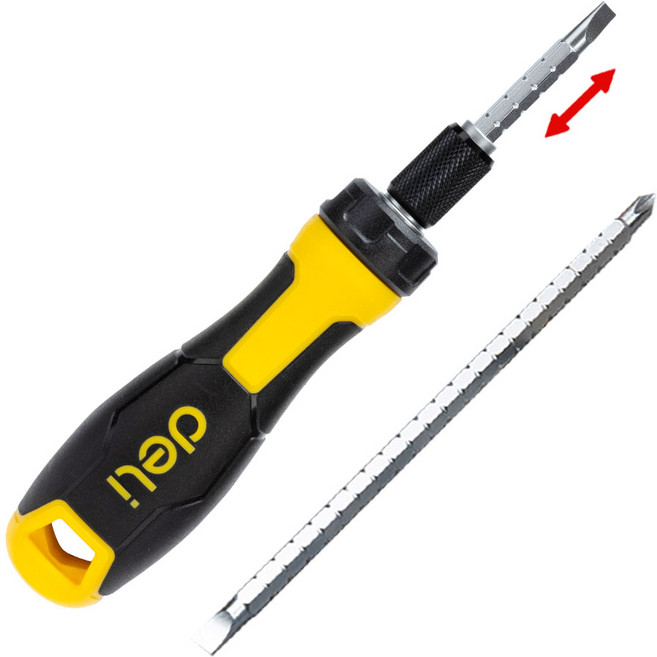 델리 십자 일자 라쳇 드라이버 반자동 깔깔이, 델리 스탠다드 라쳇드라이버 (EDL626011), 1개