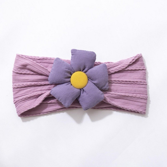 嬰兒女寶寶太陽花寬髮帶 新生兒護囟門頭飾 女童不傷髮髮箍