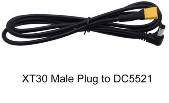 1.2M FPV 고글 전원 케이블 XT60 또는 XT30 Male - DC5521 5.5x2.1mm 플러그 충전 와이어 DJI Skyzone FatShark 안경용, [02] XT30 Male to DC5521, 1