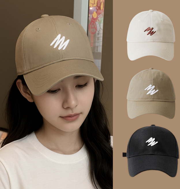 차밍한 심플 자수 야구모자 볼캡