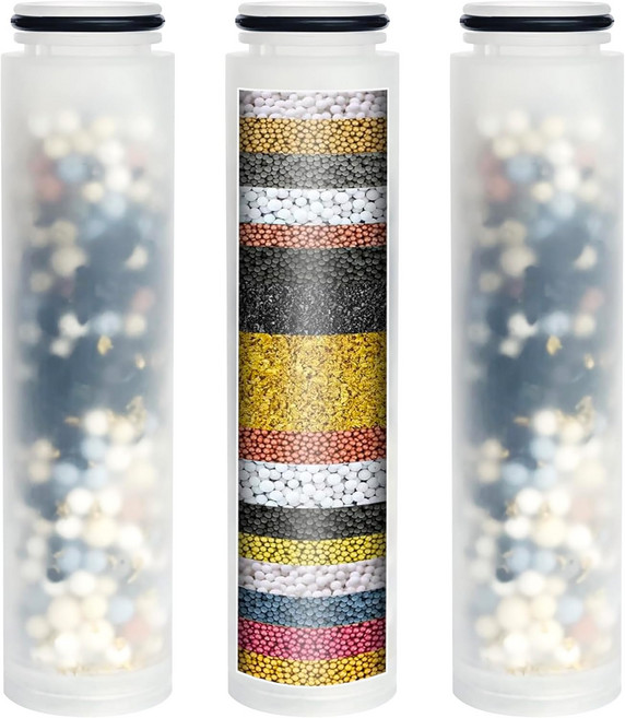 AquaCare 핸드헬드 샤워 헤드와 호환되는 교체용 필터 경수 고효율 필터 3개 120711