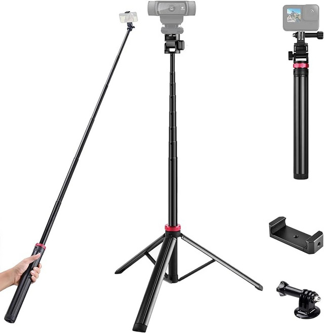 81인치 웹캠 플로어 삼각대 스탠드 홀더 Logitech C920/MX Brio 4K/C922/C930/Brio 500/StreamCam 웹캠/iPhone 16 15 14 13/S