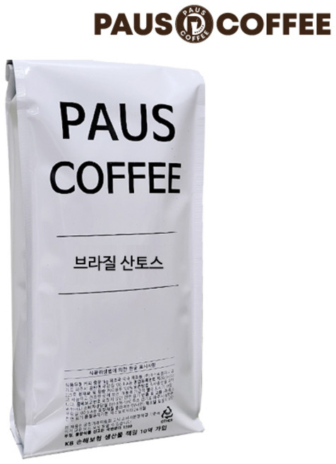 파우스커피 브라질 산토스 내츄럴 원두커피, 파우스커피 브라질 산토스 원두커피 1kg 1개, 1개, 1kg, 핸드드립(중간)