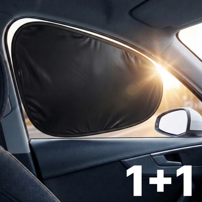 리즈앤모어 차량 햇빛가리개 자외선 차단, 2개, 블랙