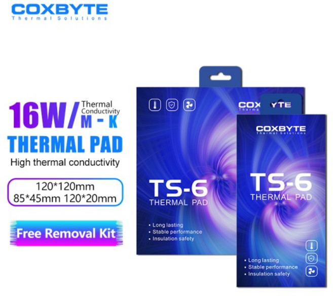 Coxbyte 14.8W/mk 열 전도성 고성능 패드 CPU/GPU 그래픽 카드 마더보드, 04 120x20x2.0mm