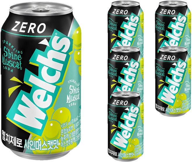 웰치스 제로 샤인머스캣맛, 355ml, 6개
