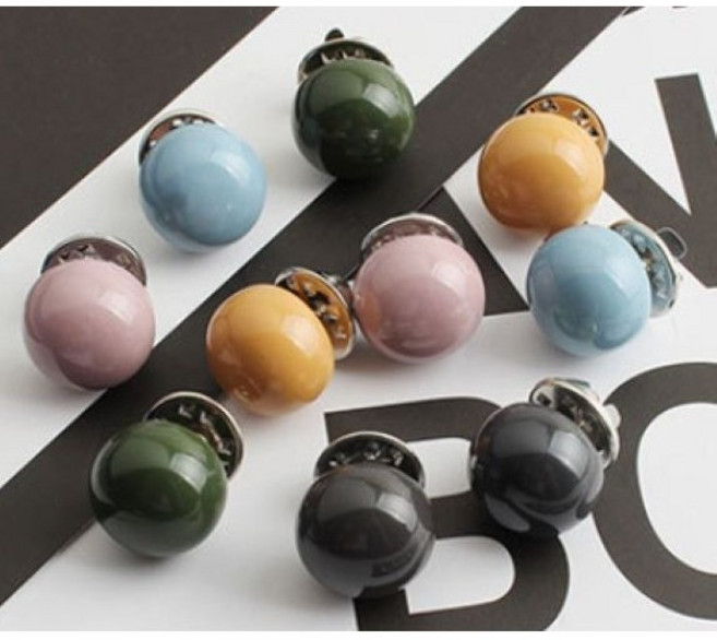 매너 브로치 여밈 단추 오픈 방지, 1개, B106. 유광 진주 10개입