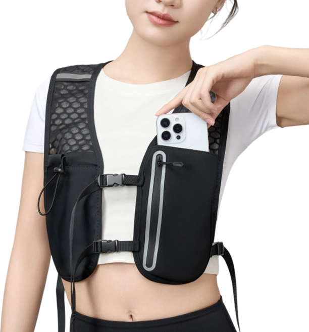 초경량 러닝조끼 아웃도어 트레일 러닝 마라톤 백팩 베스트, 블랙