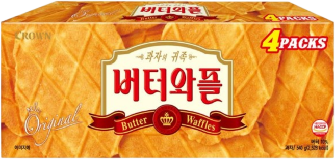 크라운 버터와플 4팩, 540g, 1박스