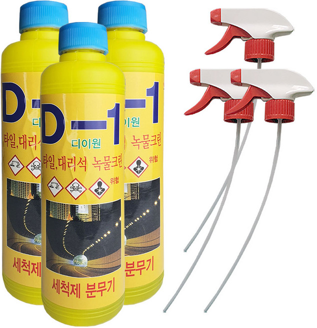 디이원 D-1 녹물 제거제 500ml 3개 외벽 타일 계단 세정제 청소 대용량 대리석 변기 찌든때