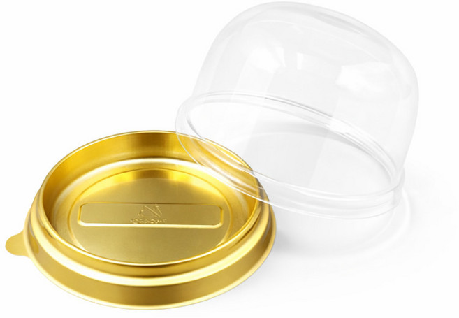 디저트 두쫀쿠 마카롱 케이스 골드 뚜껑 세트 100개입, 100개