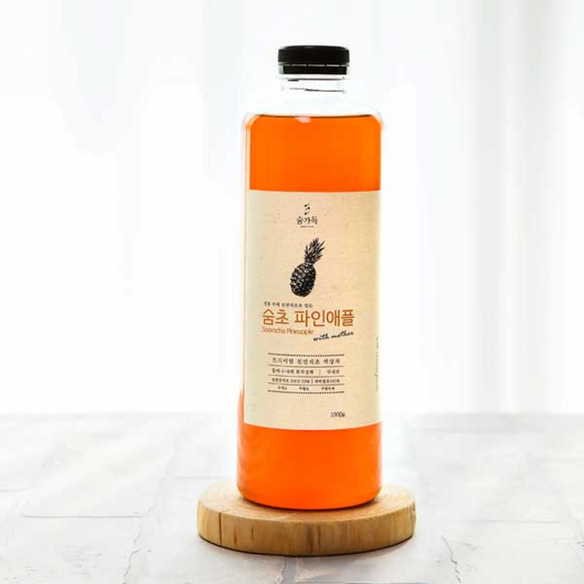 숨초 천연식초원액 파인애플식초 1kg 선물세트-선물포장 2병세트 (무료배송)